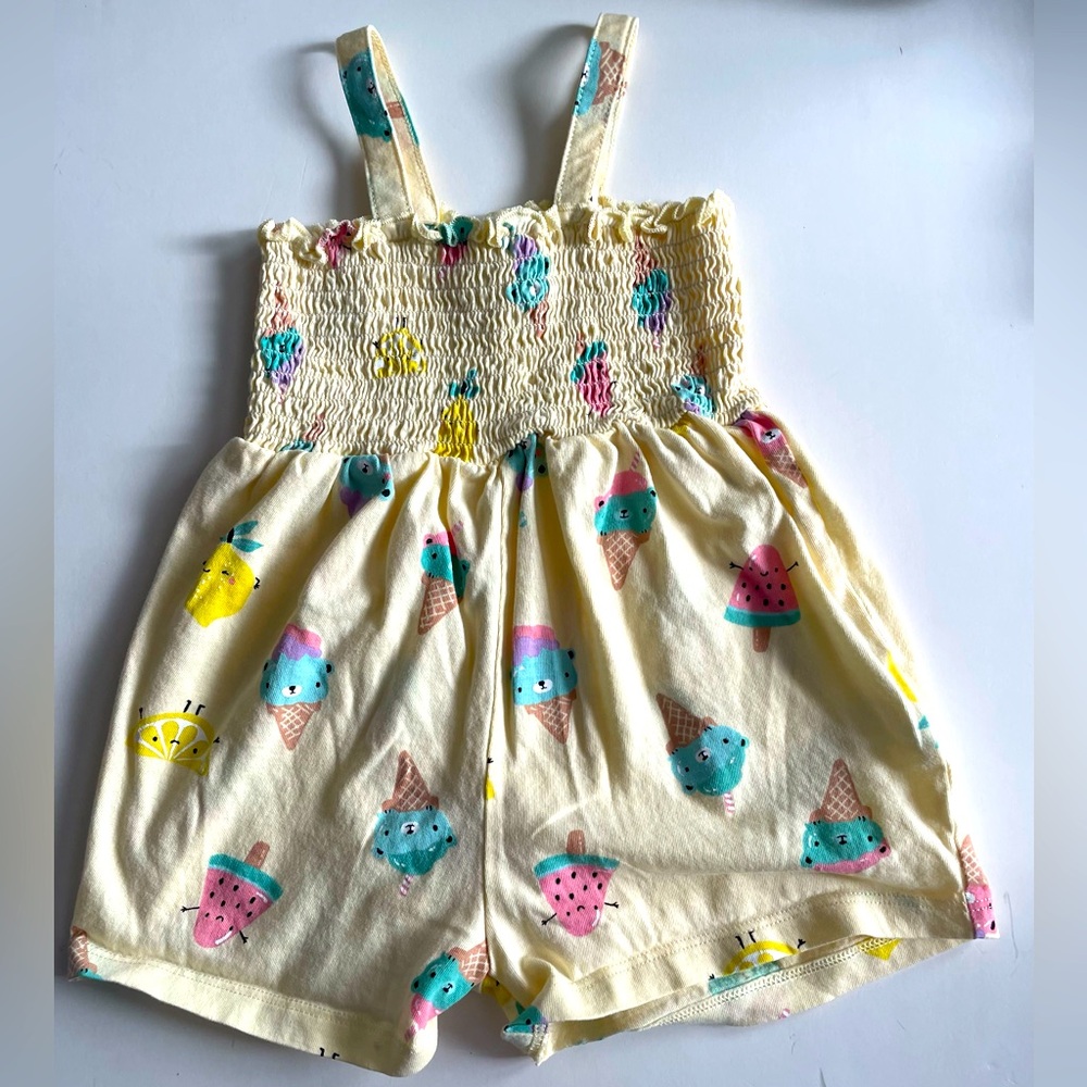 H&M Baby Bubble Romper Ice Cream Fruit Print 3-6M